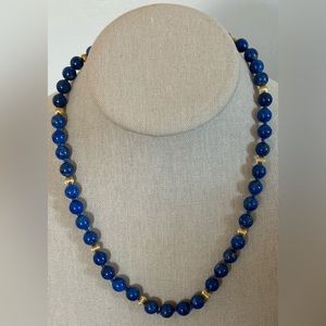 Lapis lazuli/14 my gold bead necklace